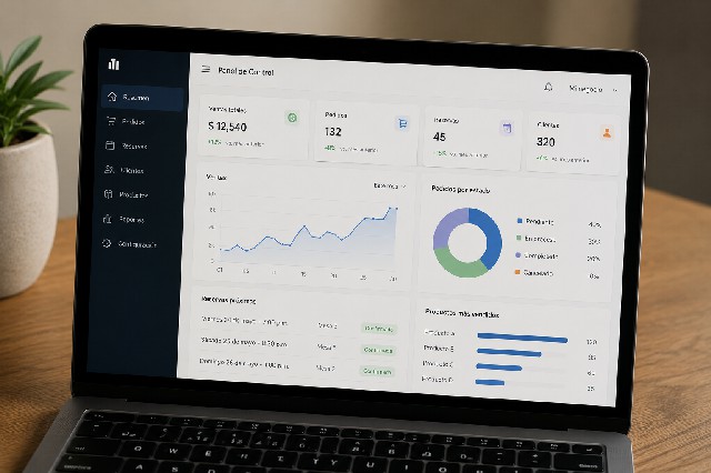 Pantalla de edición y organización digital para reportes y sistemas